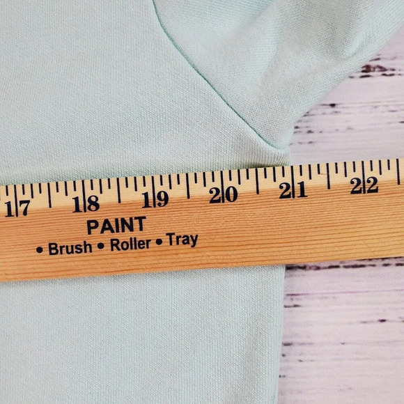 Columbia Trek Sweatshirt Women Medium Mint Blue Cropped 1/2 Zip French Terry - Picture 10 of 14